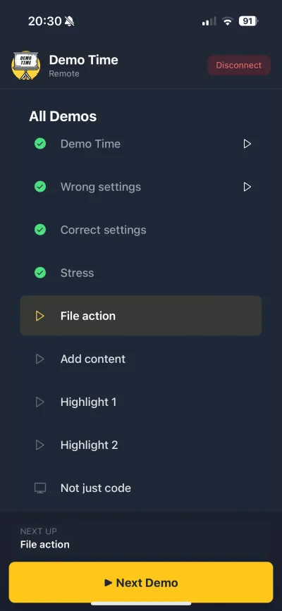Remote Control - Actions